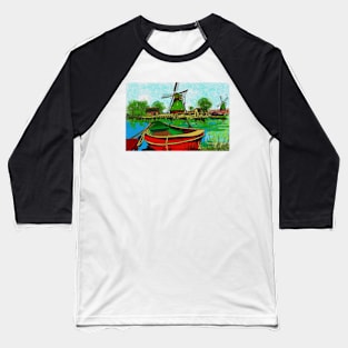 Windmills in the Netherlands. Baseball T-Shirt